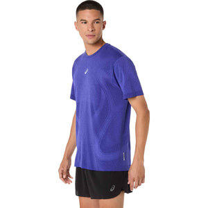 Asics Road Seamless SS Top Men Cobalt Burst Eggplant חולצת ריצה לגברים