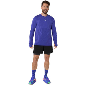 Asics Road Seamless LS Top Men Cobalt Burst Eggplant חולצת ריצה ארוכה לגברים