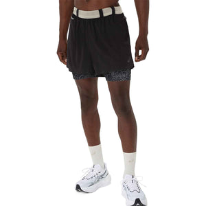 Asics Limited Series Metarun 4In 2-N-1 Short Men Black Cream מכנסי ריצה לגברים