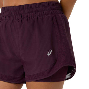 Asics Nagino Run Short Women Dark Aubergine מכנסי ריצה לנשים