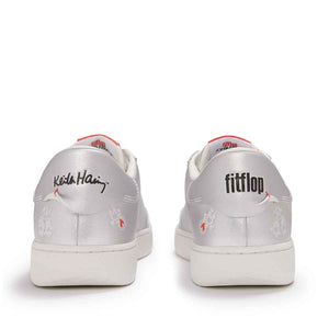 Fit Flop X Keith Haring The Dash FF Trainers Metallic Silver סניקרס פיטפלופ לנשים