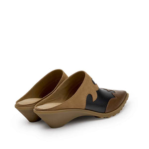 Camper Anita Brown Leather and Nubuck Semi-Open Shoes for Women נעלי קמפר לנשים