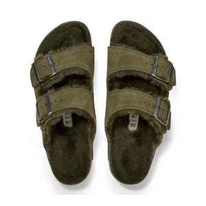Birkenstock Arizona Shearling Thyme כפכפי בירקנשטוק אריזונה פרווה ירוק