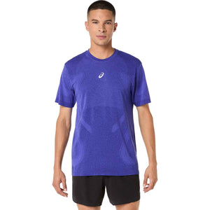 Asics Road Seamless SS Top Men Cobalt Burst Eggplant חולצת ריצה לגברים