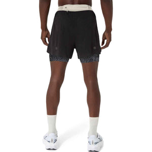 Asics Limited Series Metarun 4In 2-N-1 Short Men Black Cream מכנסי ריצה לגברים