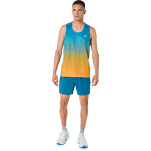 Asics Road Fade Singlet Men Aegean Blue Yamabuki גופיית ריצה אסיקס