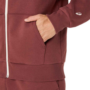 Asics Logo Fleece Full Zip Hoodie Men - Rusted Rock ג'קט אסיקס לגברים