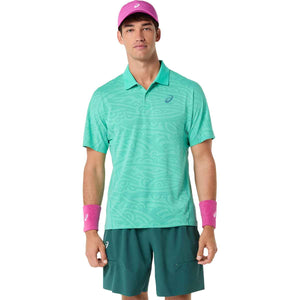 Asics Match Jacquard Polo SS Top Men Aurora Green חולצת פולו טניס לגברים
