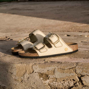 Birkenstock Arizona Big Buckle Raffia Naturale כפכפי בירקנשטוק אריזונה אבזם לנשים