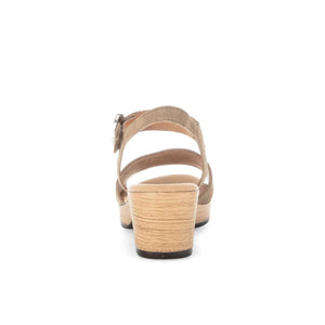 Gabor Sesame Suede Wood Platform Sandals סנדלי נשים גאבור