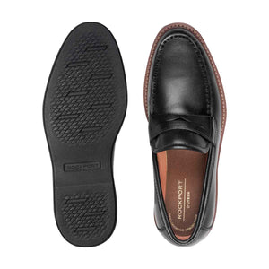 Rockport Men's Ledger Penny Loafers Black Leather נעלי מוקסין לגברים