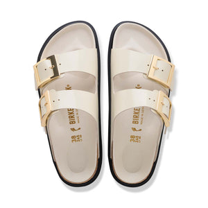 Birkenstock Arizona Droplet Buckle High Shine Ecru כפכפי בירקינשטוק לנשים