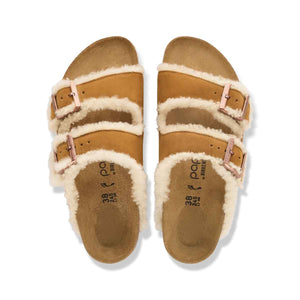 Birkenstock Arizona Teddy Edge Flex Plat. Mink כפכפי בירקנשטוק אריזונה פרווה חום
