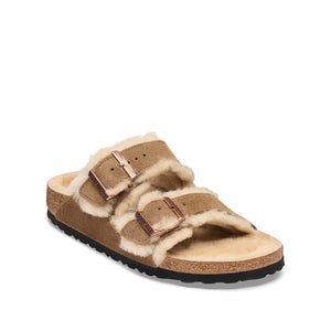 Birkenstock Arizona Shearling Dark Tea כפכפי בירקנשטוק אריזונה לנשים