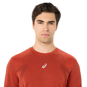 Asics Road Seamless LS Top Men Singed Red חולצת ריצה ארוכה לגברים