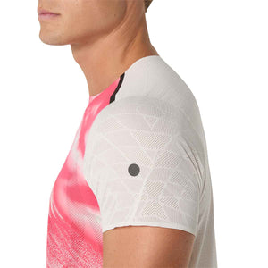 Asics Fujitrail Elite Graphic SS Top Men Cream חולצת ריצה לגברים