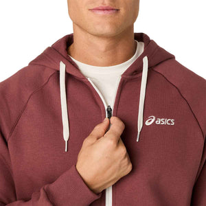 Asics Logo Fleece Full Zip Hoodie Men - Rusted Rock ג'קט אסיקס לגברים