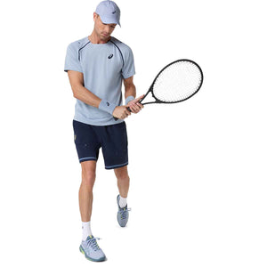 Asics Match SS Top Men Grey Blue חולצת טניס לגברים