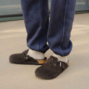 Birkenstock Boston Shearling Fell Mocca כפכפי בירקנשטוק בוסטון פרווה לנשים