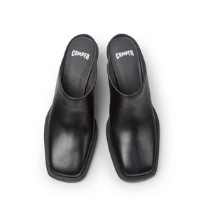 Camper Louise Black Leather Semi-Open Shoes for Women נעלי עקב קמפר לואיס לנשים