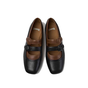 Camper Casi Myra Black Leather Ballerinas for Women נעלי מוקסין קמפר לנשים