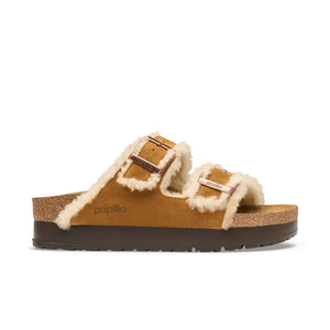 Birkenstock Arizona Teddy Edge Flex Plat. Mink כפכפי בירקנשטוק אריזונה פרווה חום