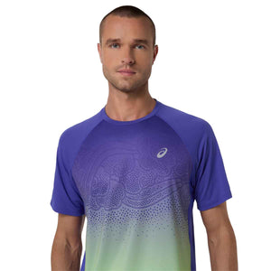 Asics Road Fade SS Top Men Cobalt Burst Illuminate Green חולצת ריצה לגברים