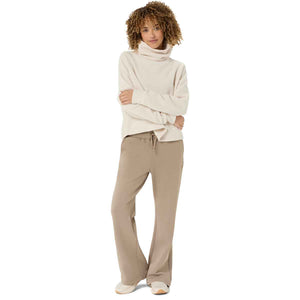 Asics Nagino Refined Texture Sweat Flare Pant Women Greige מכנסי אסיקס לנשים