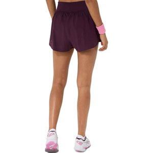 Asics Match Laser Cut Short Women Dark Aubergine מכנסי טניס לנשים
