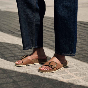 Birkenstock Madrid Big Buckel Leather Cognac כפכפי בירקנשטוק מדריד לנשים