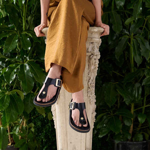 Birkenstock Gizeh Droplet Buckle High Shine Black כפכפי בירקנשטוק גיזה לנשים