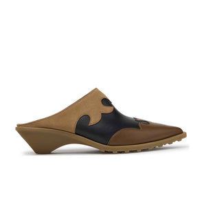 Camper Anita Brown Leather and Nubuck Semi-Open Shoes for Women נעלי קמפר לנשים