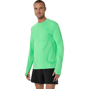 Asics Road Seamless LS Top Men Vital Green Illuminate Green חולצת ריצה לגברים
