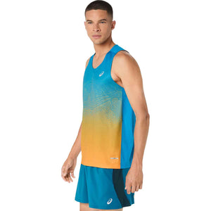 Asics Road Fade Singlet Men Aegean Blue Yamabuki גופיית ריצה אסיקס
