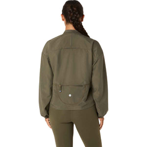 Asics Nagino Run Adjustable Jacket Women Dark Olive ג'קט ריצה אסיקס לנשים
