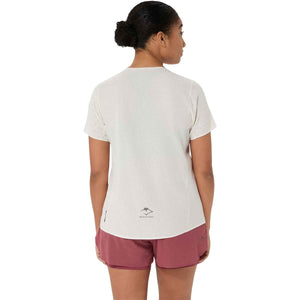 Asics Fujitrail Elite Graphic SS Top Women Cream חולצת ריצה לנשים