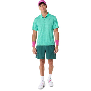 Asics Match Jacquard Polo SS Top Men Aurora Green חולצת פולו טניס לגברים