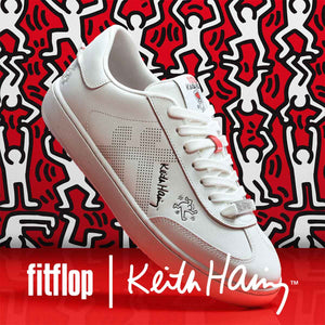 Fit Flop X Keith Haring The Dash FF Trainers Urban White סניקרס פיטפלופ לנשים