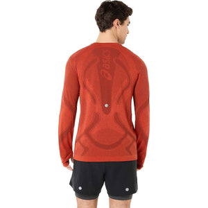 Asics Road Seamless LS Top Men Singed Red חולצת ריצה ארוכה לגברים