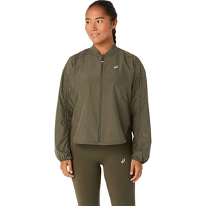 Asics Nagino Run Adjustable Jacket Women Dark Olive ג'קט ריצה אסיקס לנשים