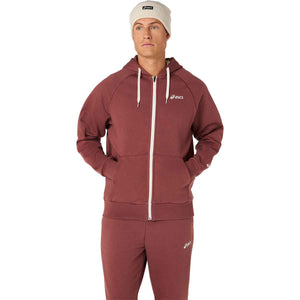 Asics Logo Fleece Full Zip Hoodie Men - Rusted Rock ג'קט אסיקס לגברים