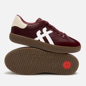 Fit Flop The Dash FF Sneaker T-Toe - Dark Merlot White סניקרס פיט פלופ נשים