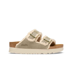 Birkenstock Arizona Teddy Edge Flex Plat. Taupe כפכפי בירקנשטוק אריזונה טדי לנשים