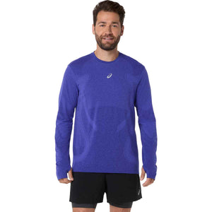 Asics Road Seamless LS Top Men Cobalt Burst Eggplant חולצת ריצה ארוכה לגברים