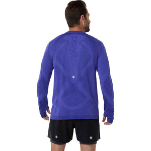 Asics Road Seamless LS Top Men Cobalt Burst Eggplant חולצת ריצה ארוכה לגברים
