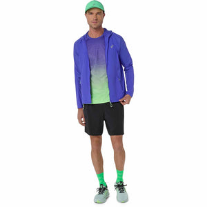 Asics Road Packable Jacket Men Cobalt Burst Illuminate Green ג'קט גברים לריצה