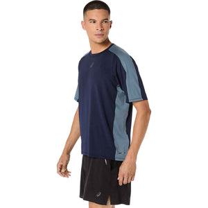 Asics Fujitrail Elite SS Top Men Midnight Ironclad חולצת ריצה לגברים