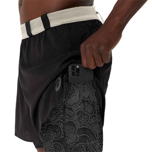 Asics Limited Series Metarun 4In 2-N-1 Short Men Black Cream מכנסי ריצה לגברים