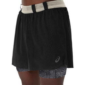 Asics Limited Series Metarun 4In 2-N-1 Short Men Black Cream מכנסי ריצה לגברים