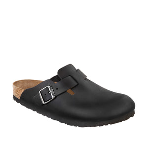 Birkenstock Boston Oiled Leather Black כפכפי בירקנשטוק יוניסקס בוסטון שחור עור